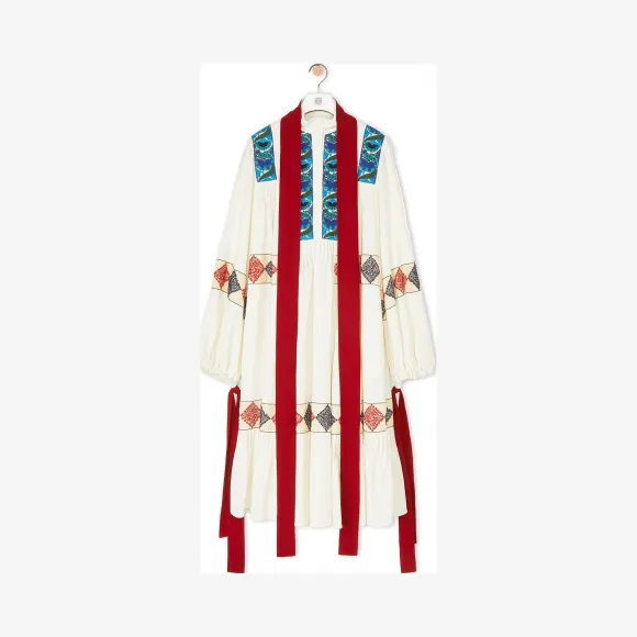 罗意威/Loewe Embroidered Oversize Dress淡褐色 S2106050PO