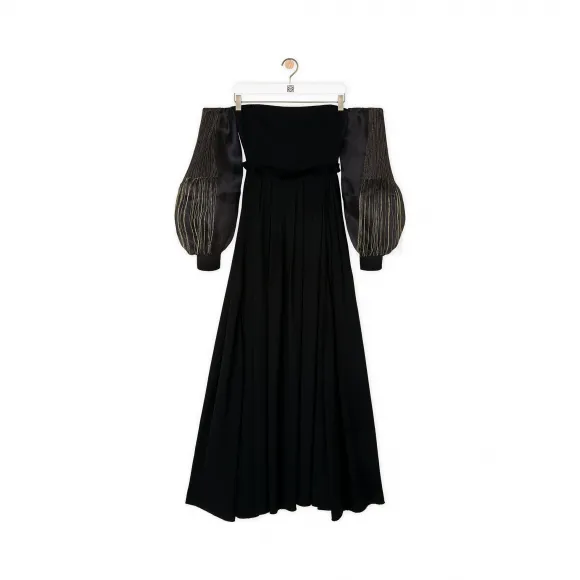罗意威/Loewe Off Shoulder Ball Gown黑色 S2106340AP