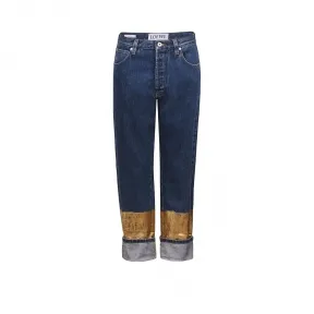 罗意威/Loewe Jean Gold Hem靛蓝色 S2172070IB