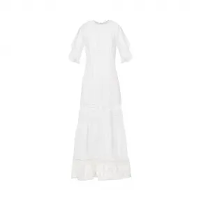 罗意威/Loewe Long Dress Broderie Anglaise白色 S2176060FA