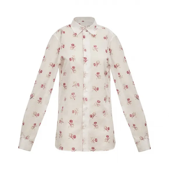 罗意威/Loewe Printed Classic Shirt白色/粉色 S2179290GA