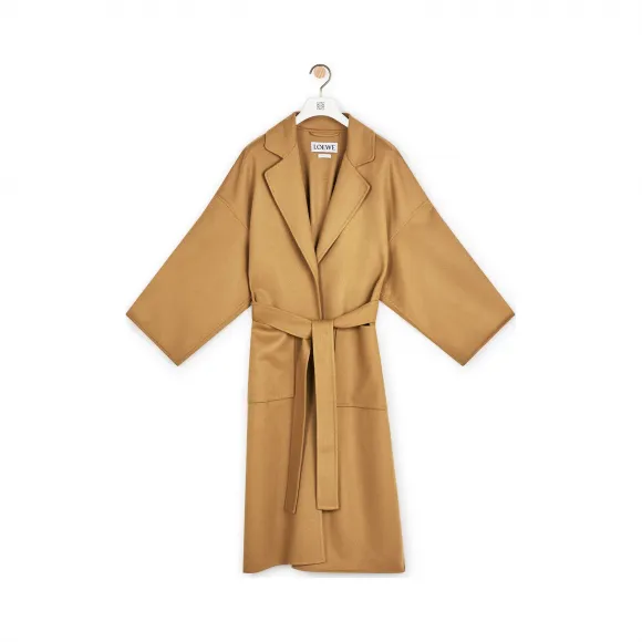 罗意威/Loewe Oversize Belted Coat驼色 S2281141PA