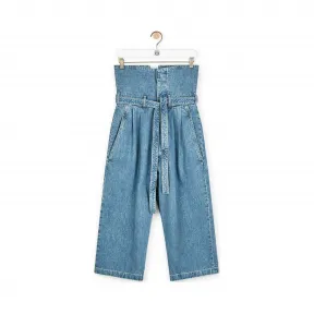 罗意威/Loewe Belted Pleated Oversize Jeans单宁蓝 S2292010IB