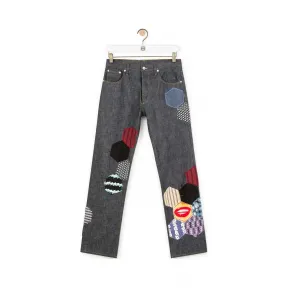 罗意威/Loewe 5 Pocket Jeans Patches海军蓝/多色 S2292241SI