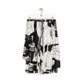 罗意威/Loewe Salome Print Skirt黑色/白色 S2295001RO