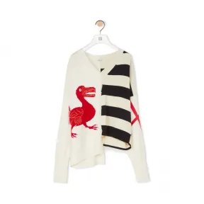 罗意威/Loewe V-Neck Sweater DodoWhite/Black/Red S3109550SM