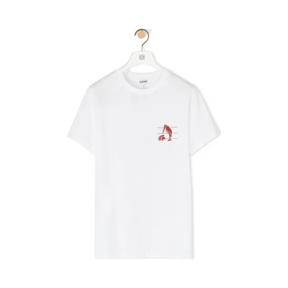 罗意威/Loewe T-Shirt Loewe Animals Embroidered白色 S6109840CR