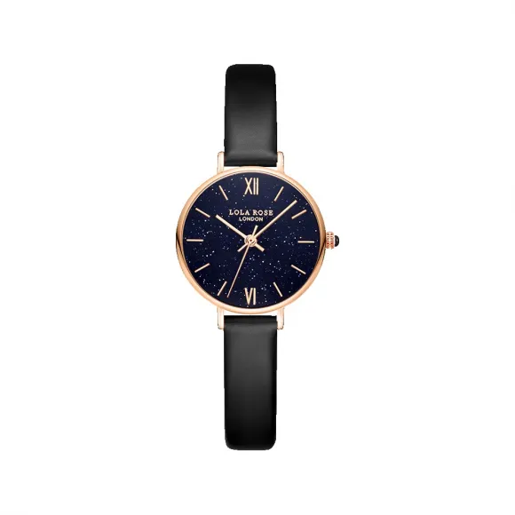 罗拉玫瑰/Lolarose Fiesta系列黑色皮带蓝砂石腕表 LR2148