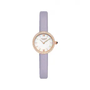 罗拉玫瑰/Lolarose Golden Halo系列紫色皮带白欧泊石腕表 LR2216