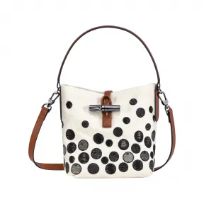 珑骧/Longchamp 水桶包 XS Roseau Essential 黑/白色 (10159HCR067)