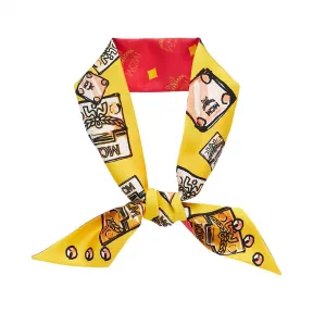 MCM 月桂叶桑蚕丝斜纹围巾 MEF9SMM15YZ001