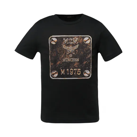 MCM 女士黄铜铭牌T恤 MFT8AMM02BK00M