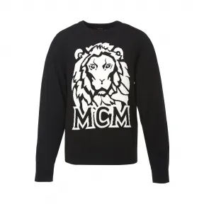 MCM Men's Munich Lion Intarsia Sweater MHA8AMM17BK00L