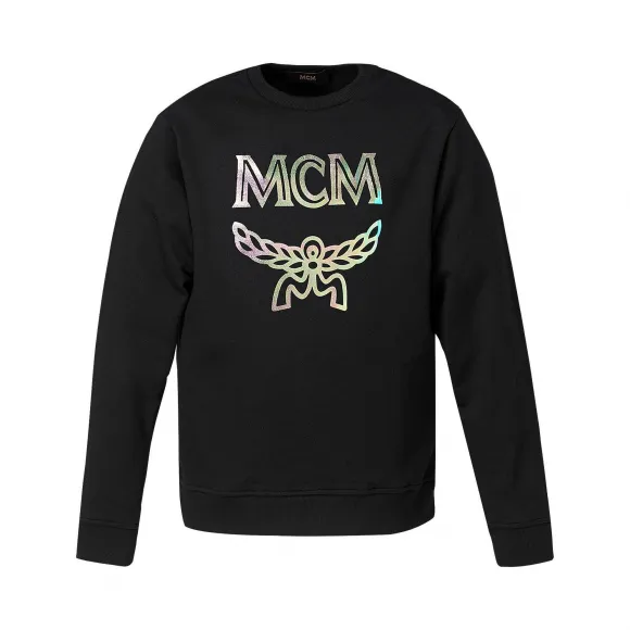 MCM Men's Hologram Print Logo Sweatshirt MHA9SMM88BK00L
