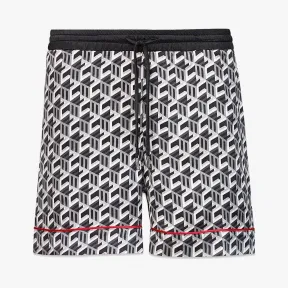 MCM Cubic Monogram男士印花丝绸缎角短裤 MHXCSCK02BK00L