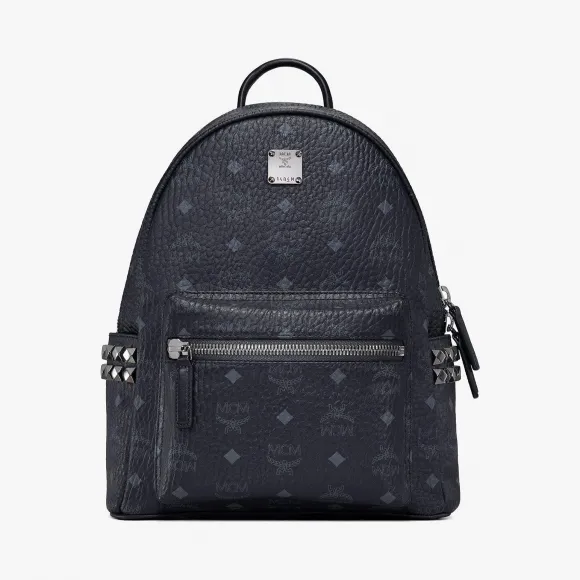 MCM Stark Visetos 侧边铆钉双肩背包 MMK6SVE37BK001