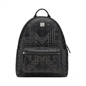 MCM Gunta M 字形铆钉Stark Visetos双肩背包 MMK8AVE89BK001