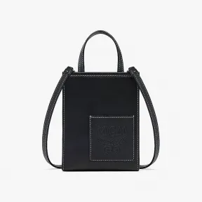 MCM 经典纳帕皮革手提包 MMTBAKC01BK001