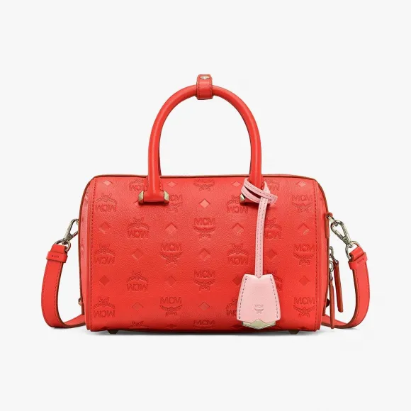 MCM Essential经典花纹皮革波士顿包 MWBAASE05R8001