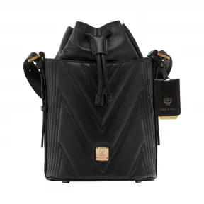 MCM Lena 绗缝牛皮革抽绳包 MWD8ALA85BK001