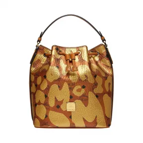 MCM MCM豹纹印花抽绳包 MWD8ASE98CO001