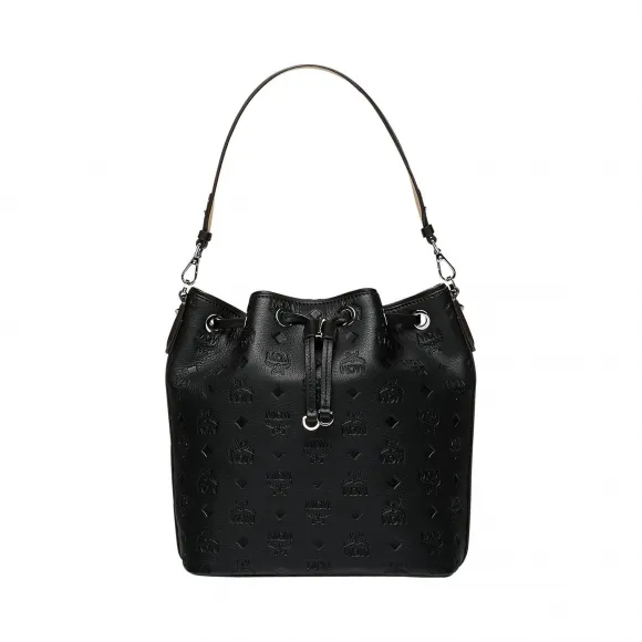 MCM Essential 交织字母皮革抽绳  MWD9SSE79BK001