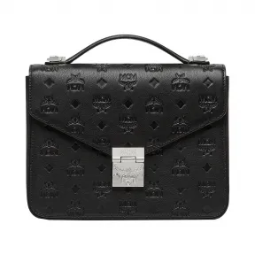 MCM Patricia 字母组合皮革斜挎书包 MWE8SPA72BK001