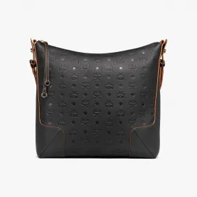 MCM Klara 缩写字母皮革 Hobo 包 MWHBSKM03BK001
