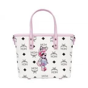 MCM 小兔子 Visetos 顶部拉链购物袋 MWP7SXL44WT001