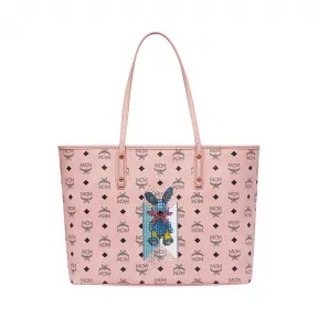 MCM 小兔子 Visetos 顶部拉链购物袋 MWP8SXL18PZ001