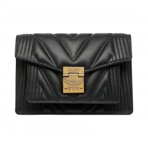 MCM Patricia绗缝皮革斜挎包 MWR9SPA86BK001