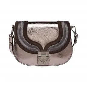 MCM Trisha金属质感皮革肩包 MWS8ATS15SB001