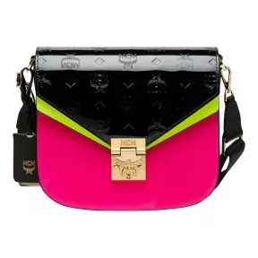 MCM Patricia字母组合皮革肩背包 MWS9SPA51BK001