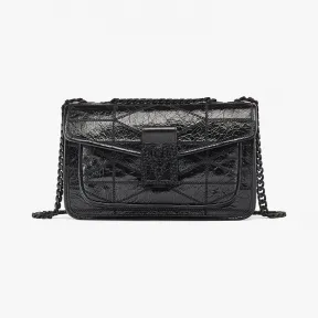 MCM Mena压光皮革绗缝肩背包 MWSCSLM03BK001