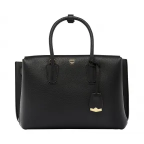 MCM Milla 粒面皮革手提包 MWT6AMA04BK001