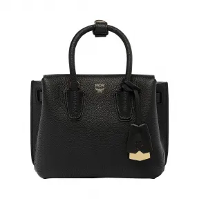 MCM Milla 粒面皮革手提包 MWT6AMA05BK001