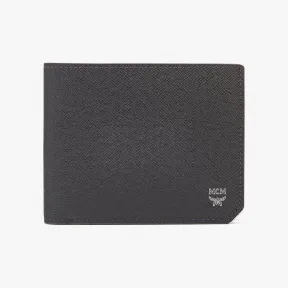 MCM 新砖压纹皮革双折钱包 MXSCSLL01FH001