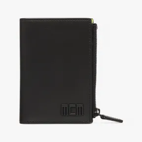 MCM MCM Tech Visetos 皮革混搭两折式按扣钱包 MXSDSTC02BK001