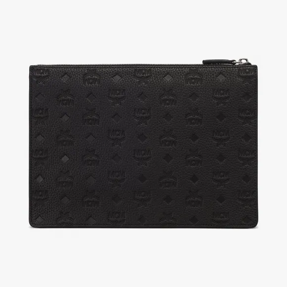 MCM Tivitat 缩写字母图案皮革文件夹 MXZASBT01BK001