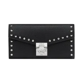 MCM Patricia 铆钉轮廓皮革斜挎钱包 MYL8APA40BK001