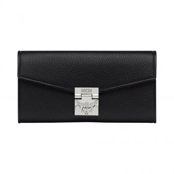 MCM Patricia 粒面两折皮革钱包 MYL8SPA41BK001