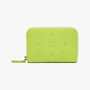 MCM Aren经典花纹压花皮革拉链钱包 MYLDSTA02J7001