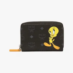 MCM Looney Tunes x MCM 联名款 Tweety Visetos拉链钱包 MYLDSTA07BK001