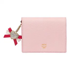 MCM Mina心形吊饰皮革两折式钱包 MYS9SLL69QB001