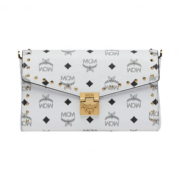 MCM Millie Visetos铆钉轮廓翻盖斜挎包 MYZ9SME26WT001