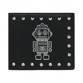 MCM 机器人皮革两折式钱包 MZS9SRO35BK001