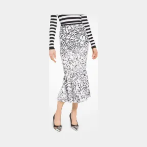 迈克高仕/Michael Kors 玫瑰刺绣薄纱喇叭裙 106RKJ093-0001