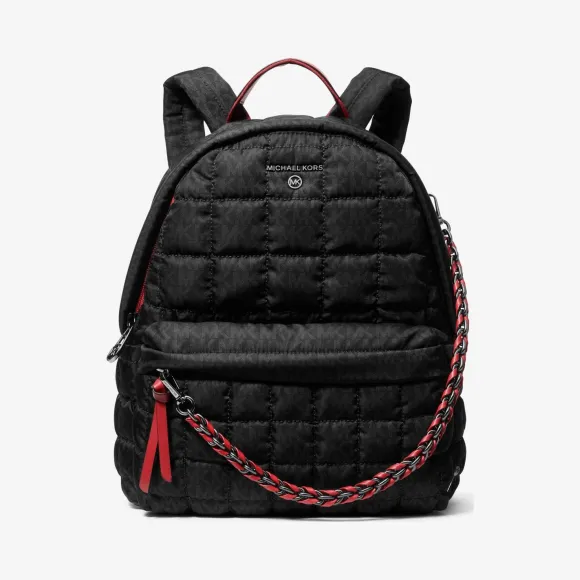 迈克高仕/Michael Kors Slater 中号徽标绗缝尼龙双肩包 30H1U04B2C-0005