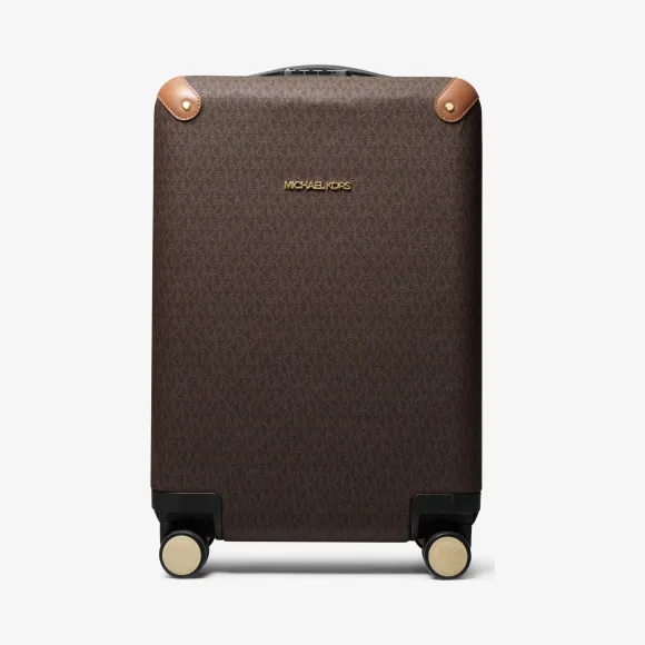 迈克高仕/Michael Kors 女士 棕色/橡果棕 Travel 小号老花旅行箱