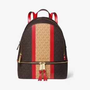 迈克高仕/Michael Kors Rhea 中号条纹徽标和皮革双肩包 30S9GEZB8B-1821